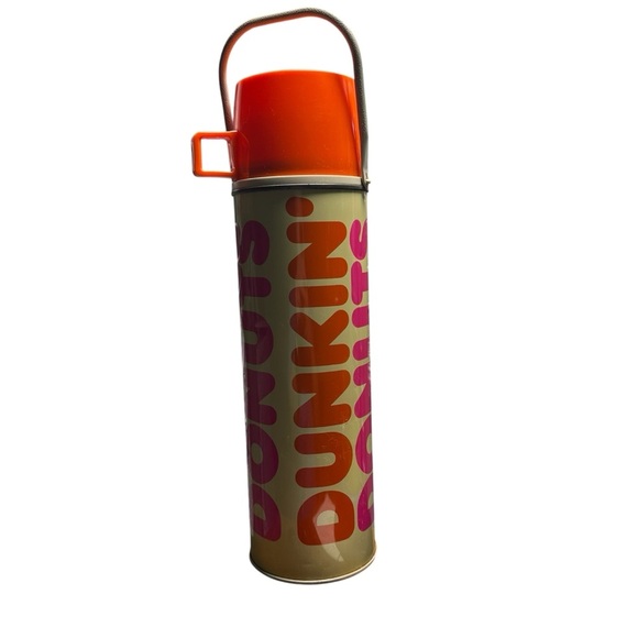 1980s Vintage Dunkin Donuts Thermos Large Coffee Made USA Metal - Picture 2 of 8